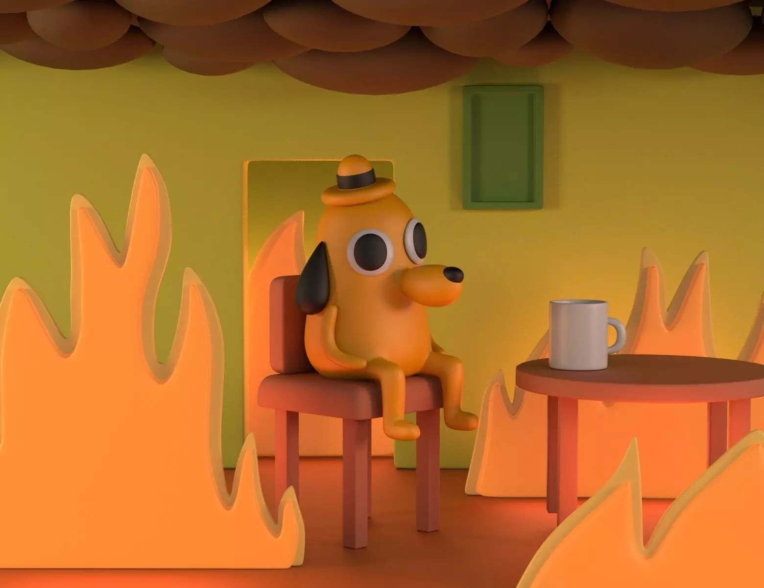 This is fine meme 3D model_0