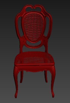Classical Dining chair Low-poly 3D model_7
