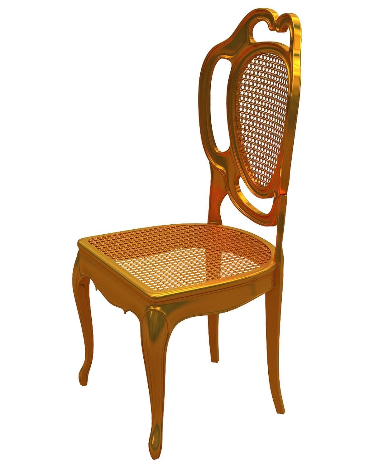 Classical Dining chair Low-poly 3D model_6