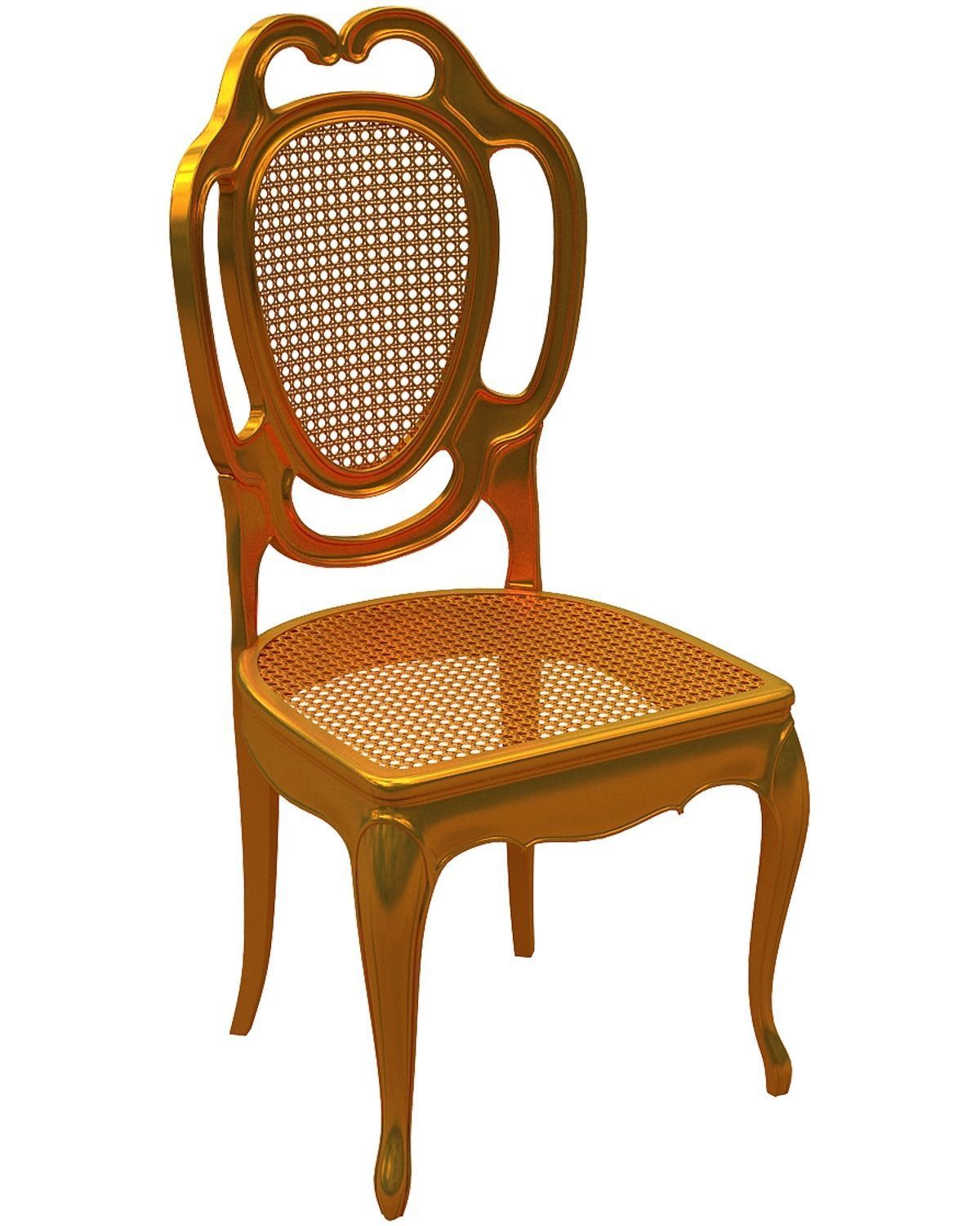 Classical Dining chair Low-poly 3D model_1