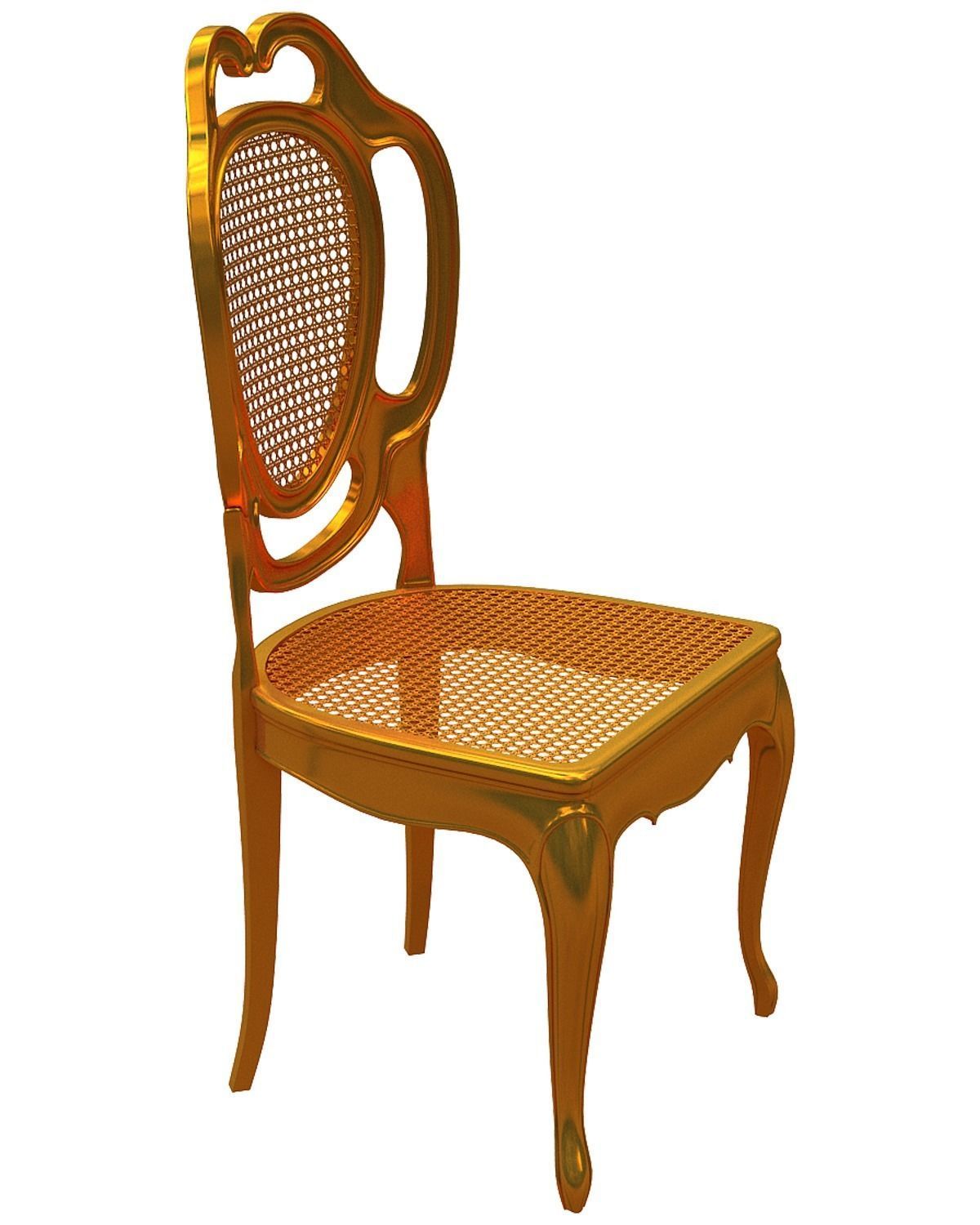 Classical Dining chair Low-poly 3D model_2