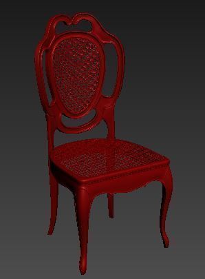 Classical Dining chair Low-poly 3D model_8