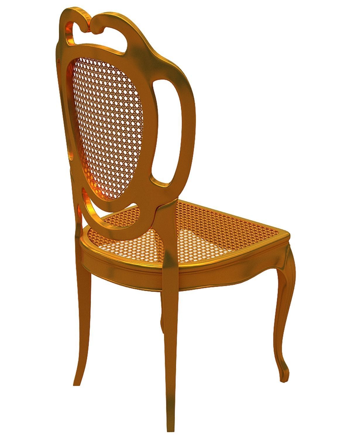 Classical Dining chair Low-poly 3D model_4