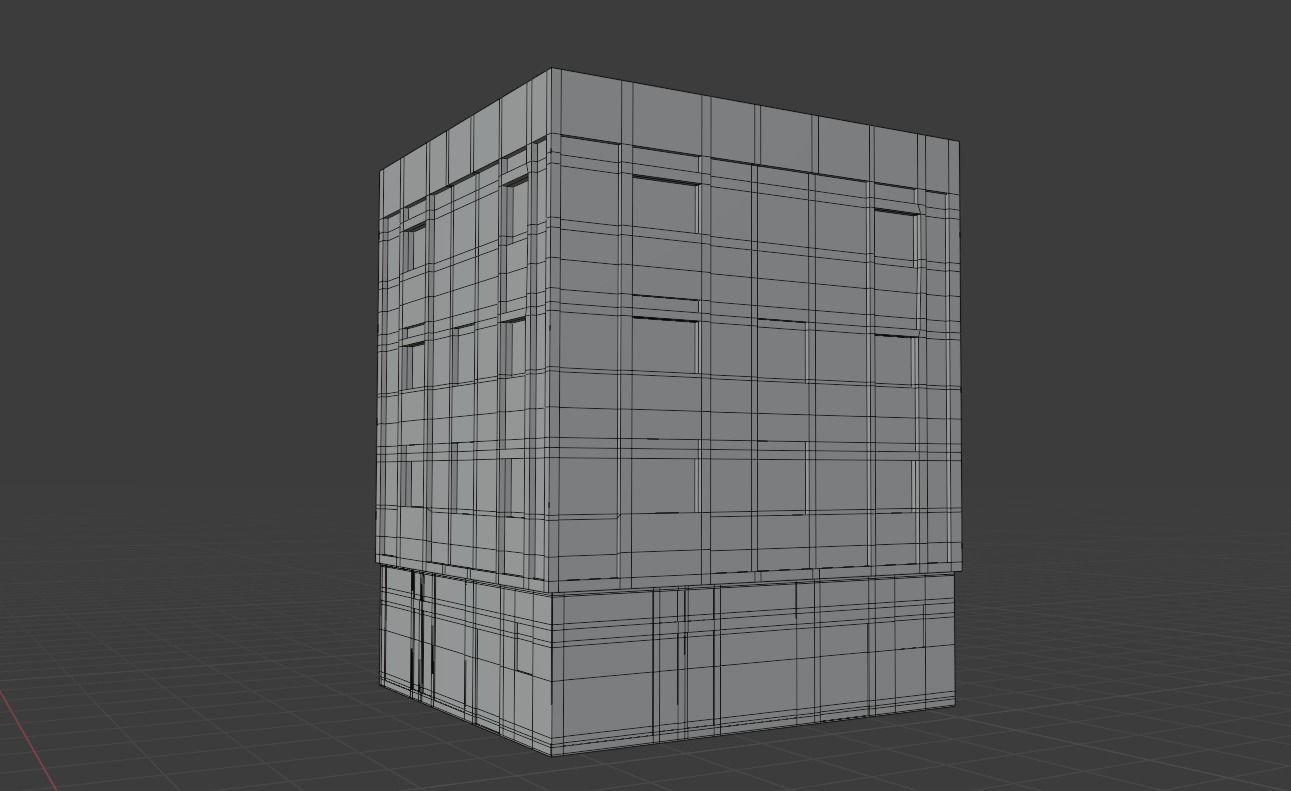 Architectural Building-7 Low-poly 3D model_4