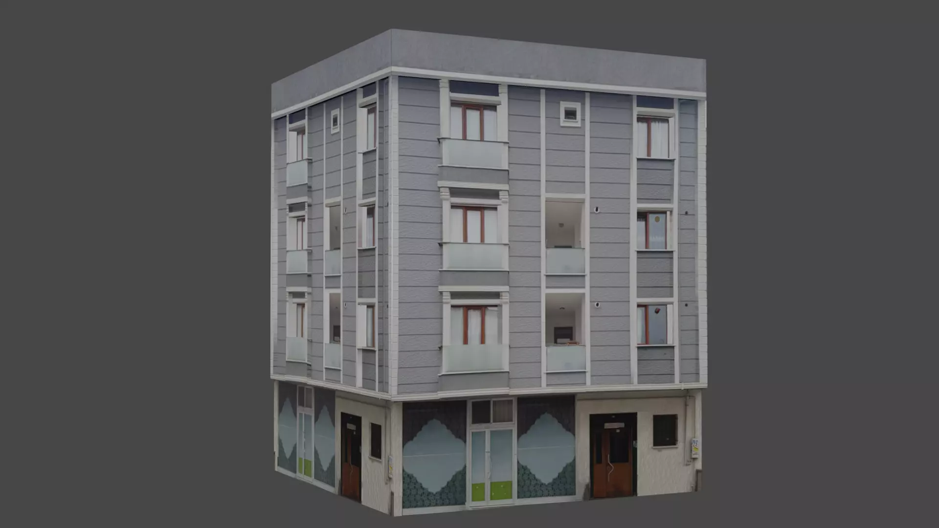 Architectural Building-7 Low-poly 3D model_0
