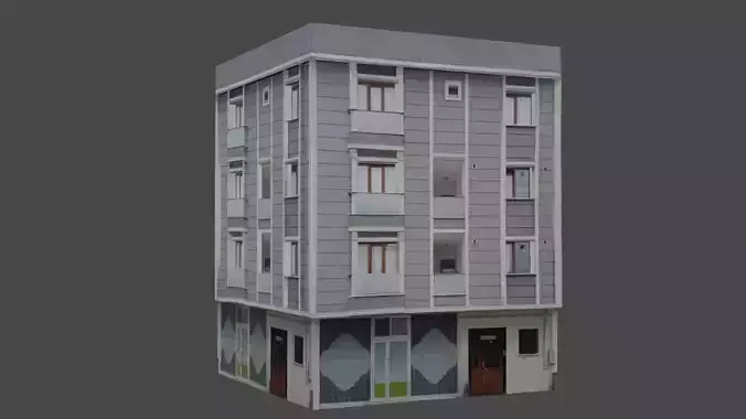 Architectural Building-7 Low-poly 3D model