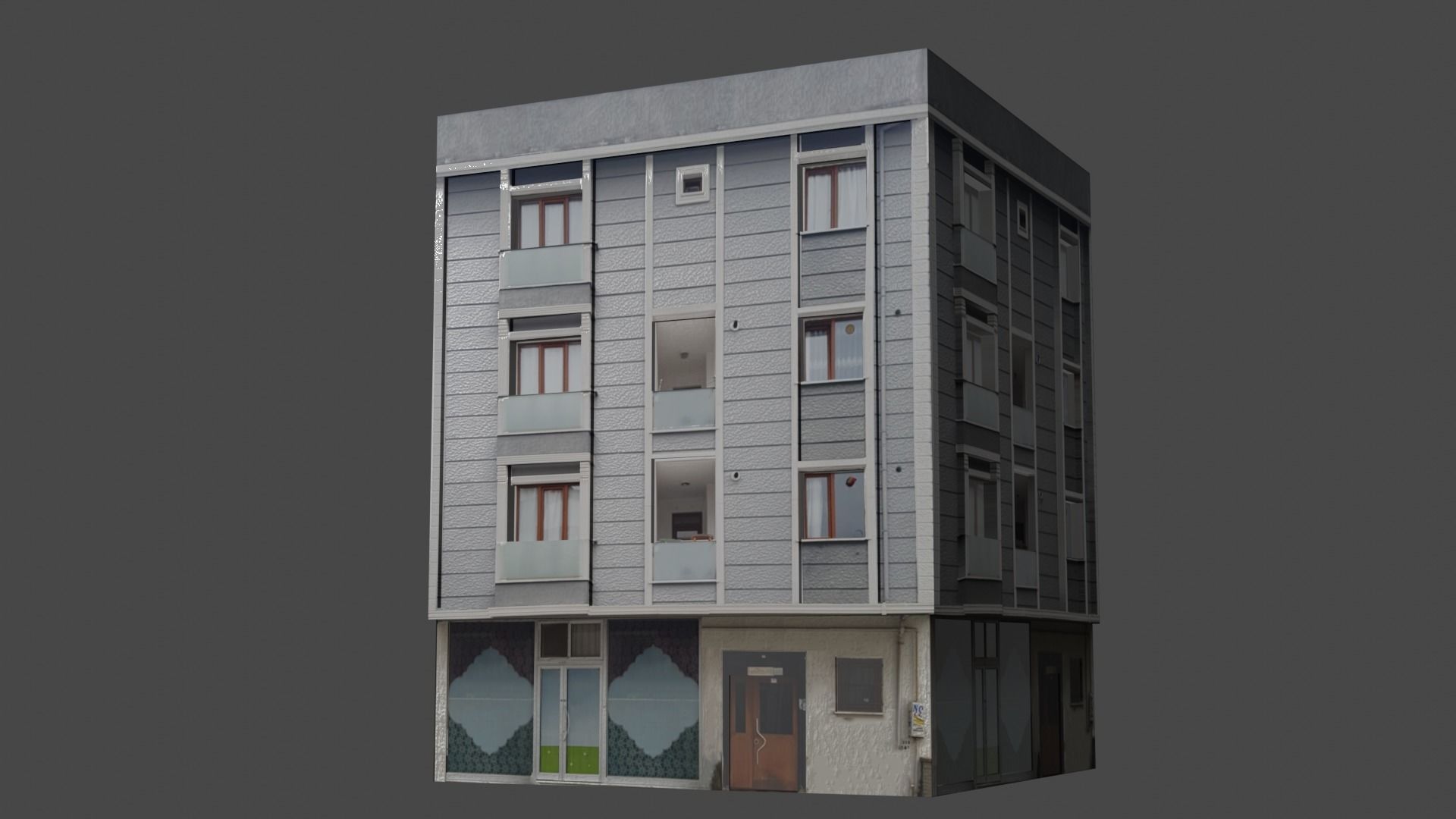 Architectural Building-7 Low-poly 3D model_1
