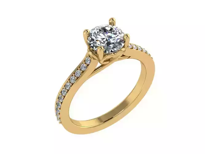 Ring032 diamond engagement ring gold
