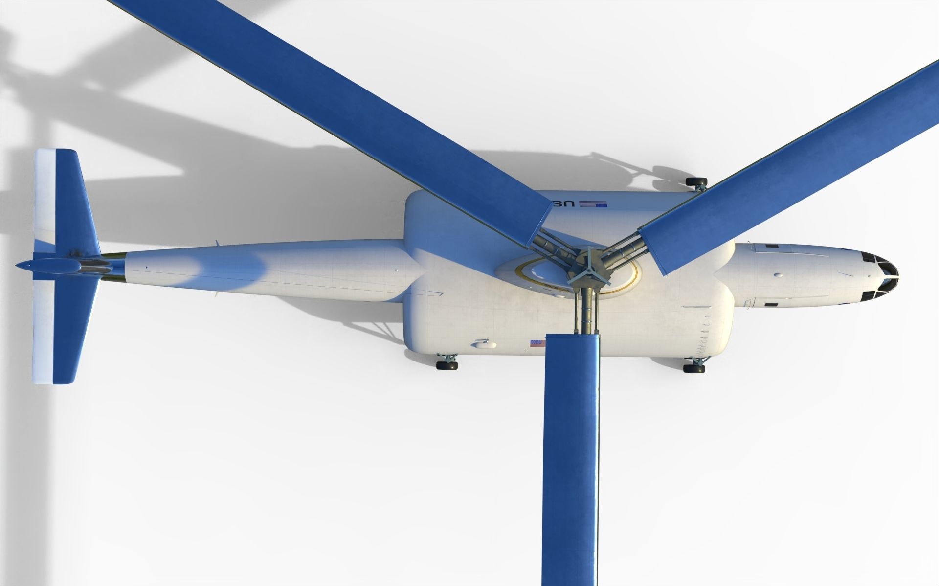 Hiller air tug heavy helicopter 3D model_9