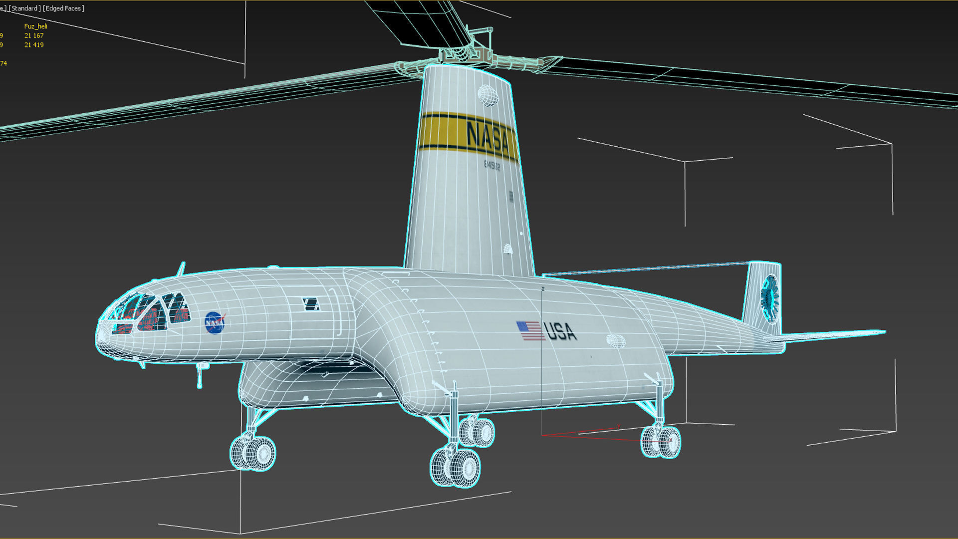 Hiller air tug heavy helicopter 3D model_19
