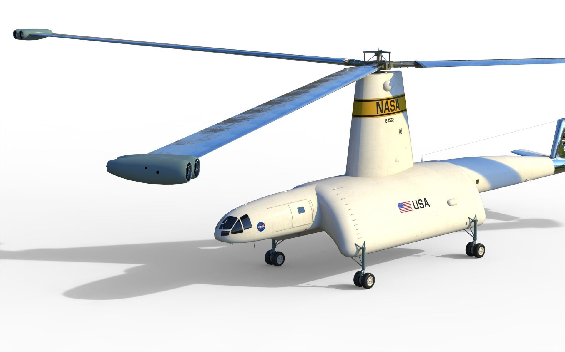 Hiller air tug heavy helicopter 3D model_8