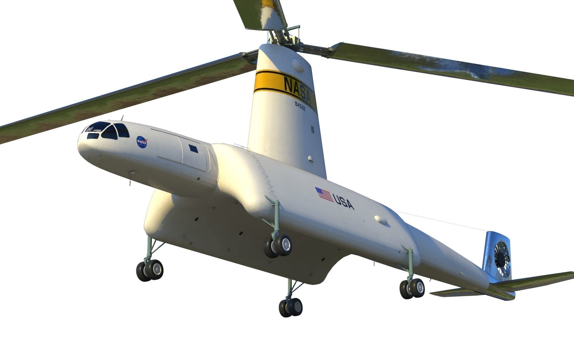 Hiller air tug heavy helicopter 3D model_7