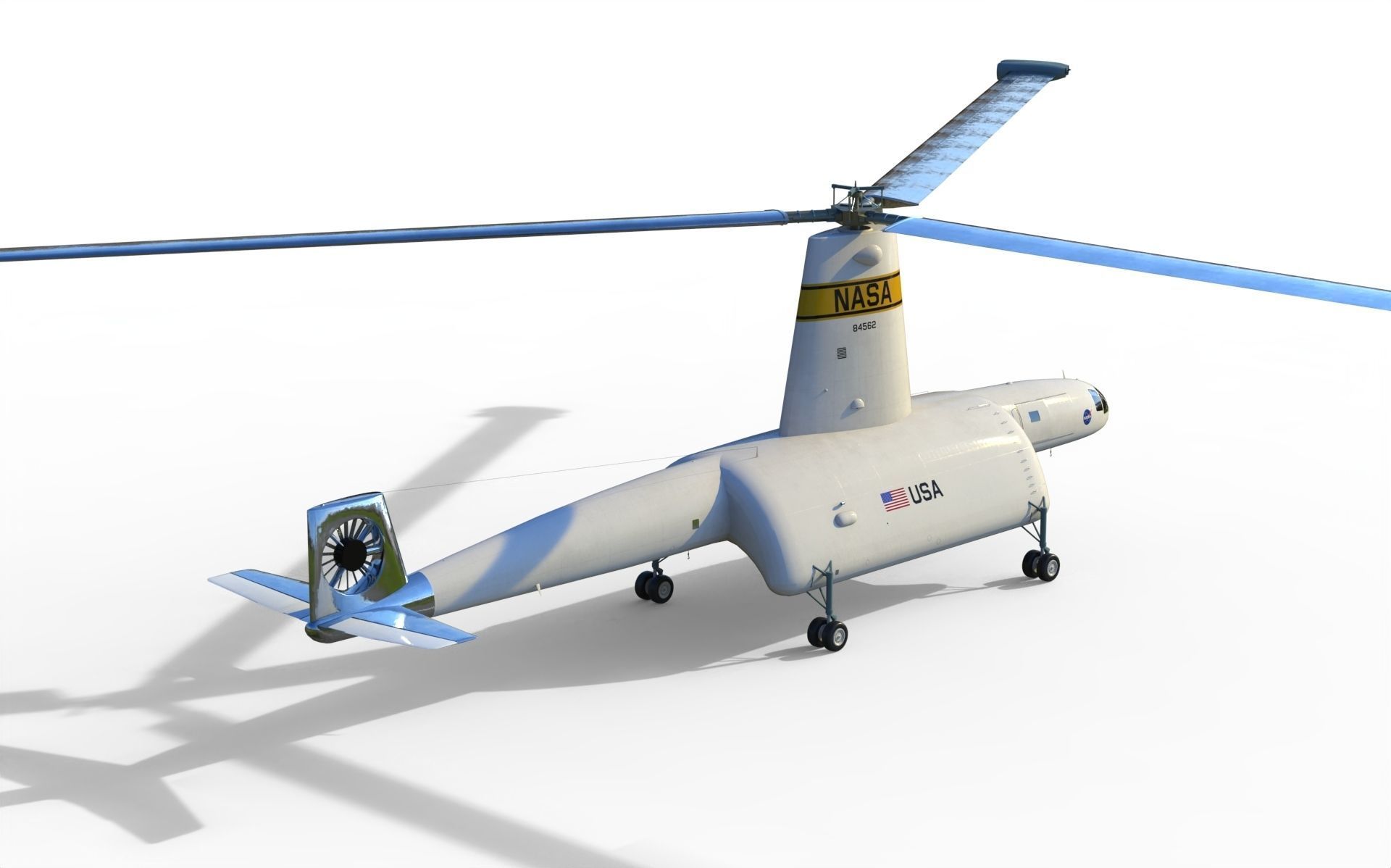Hiller air tug heavy helicopter 3D model_4