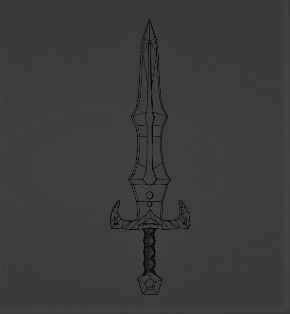 High Poly Sword Free 3D model_2