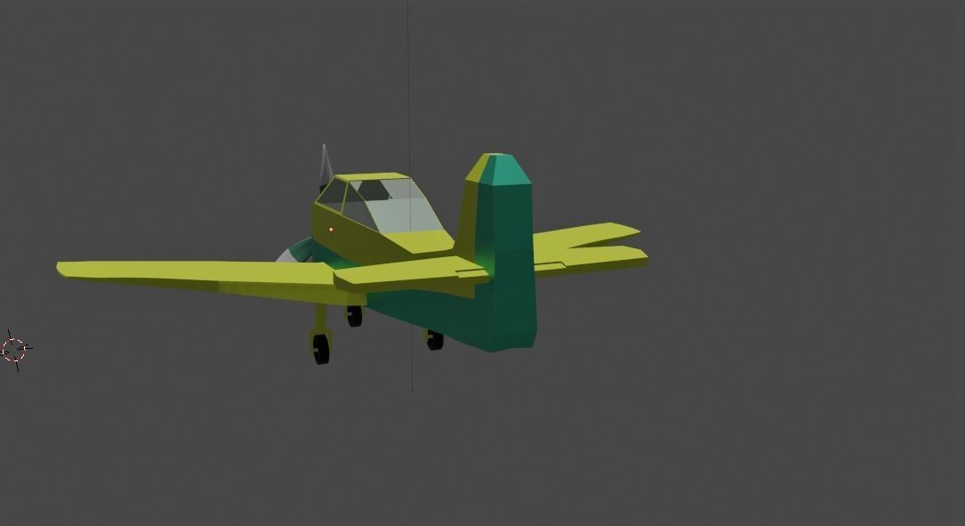 Low Poly Plane with propellers Free low-poly 3D model_2