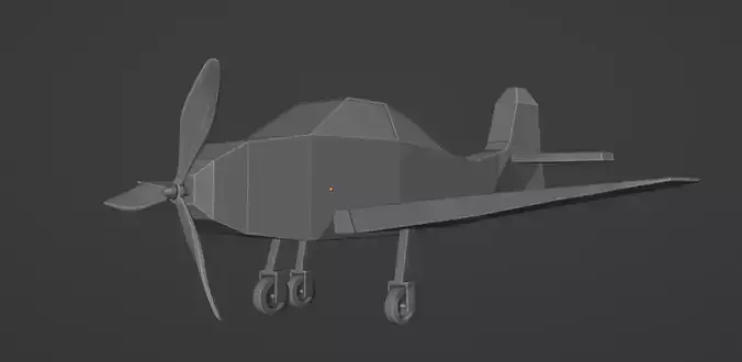 Low Poly Plane with propellers Free low-poly 3D model
