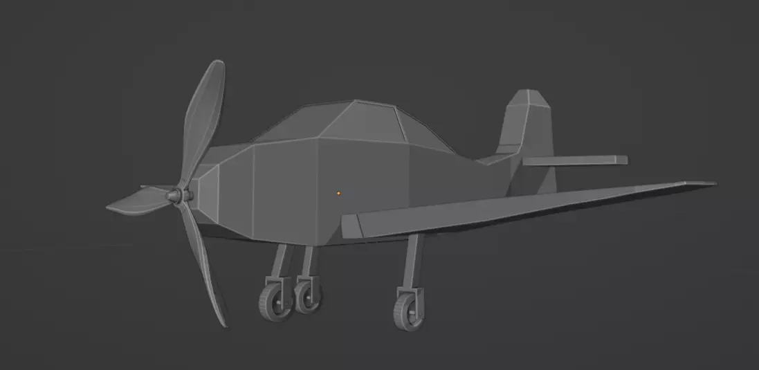 Low Poly Plane with propellers Free low-poly 3D model_0