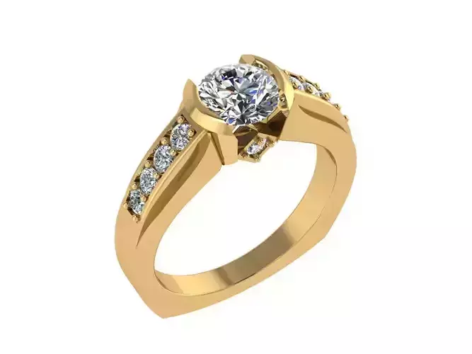 Ring038 diamond engagement ring gold