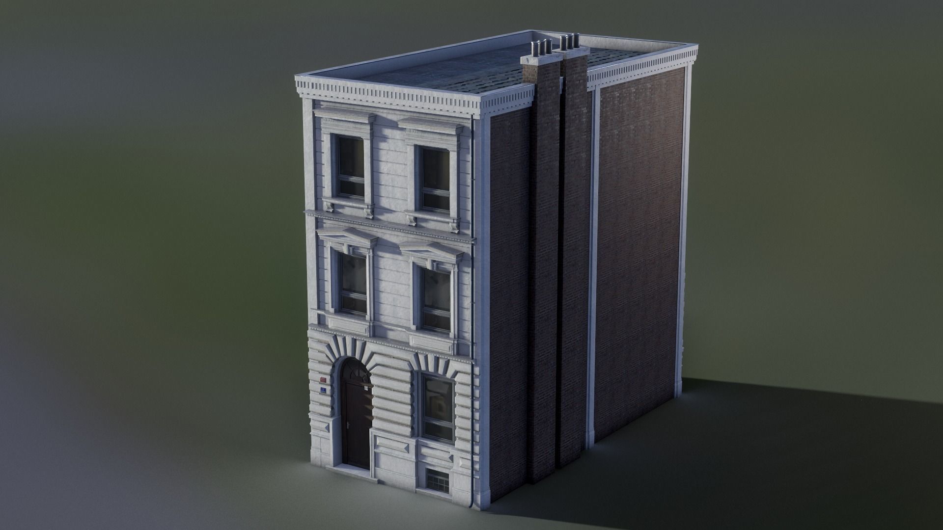European Building 07 Low-poly 3D model_2