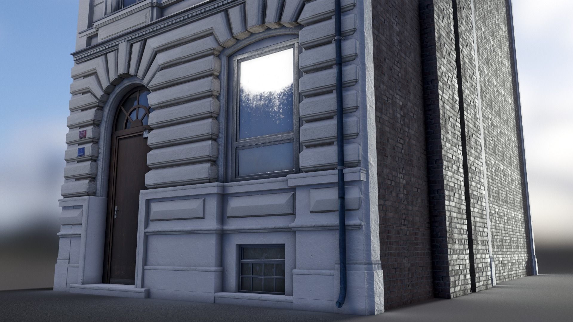 European Building 07 Low-poly 3D model_5