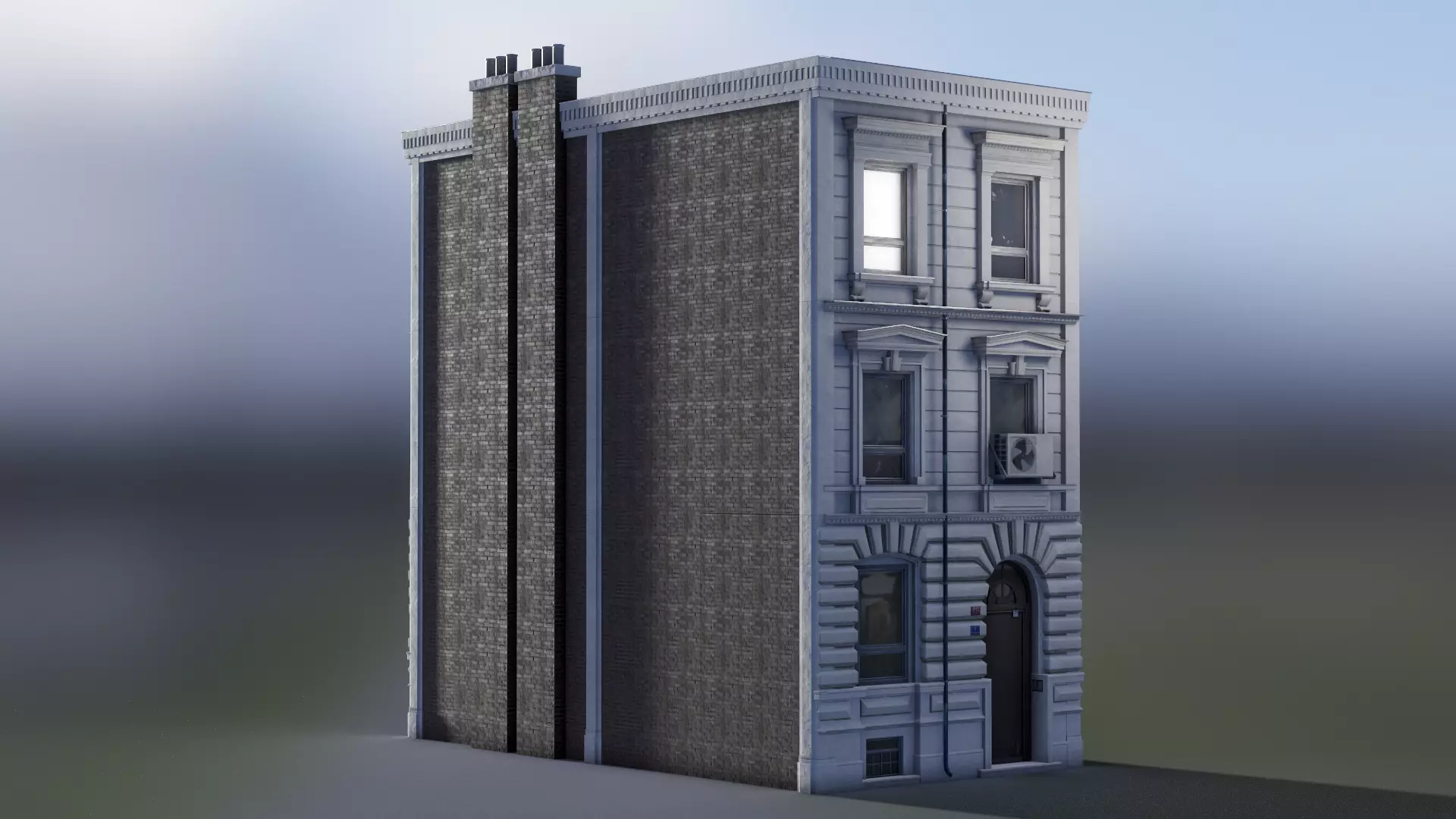 European Building 07 Low-poly 3D model_0