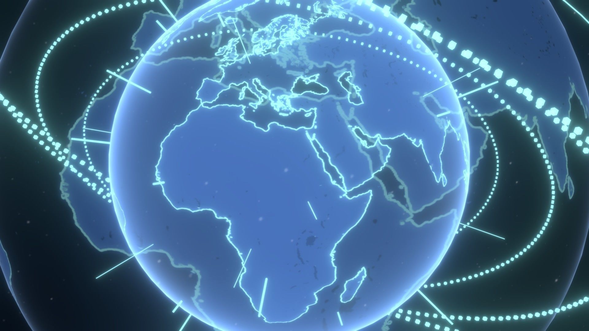 Animated Hologram Planet Earth No 4 Sci-Fi 3D Model Low-poly 3D model_2