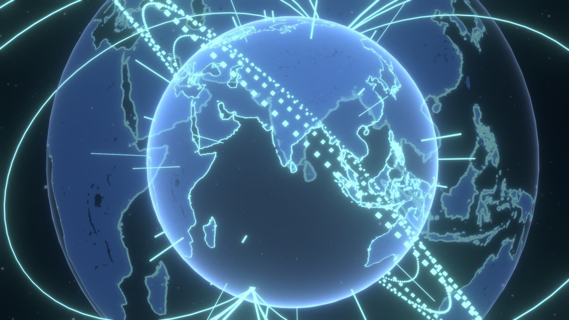 Animated Hologram Planet Earth No 4 Sci-Fi 3D Model Low-poly 3D model_7