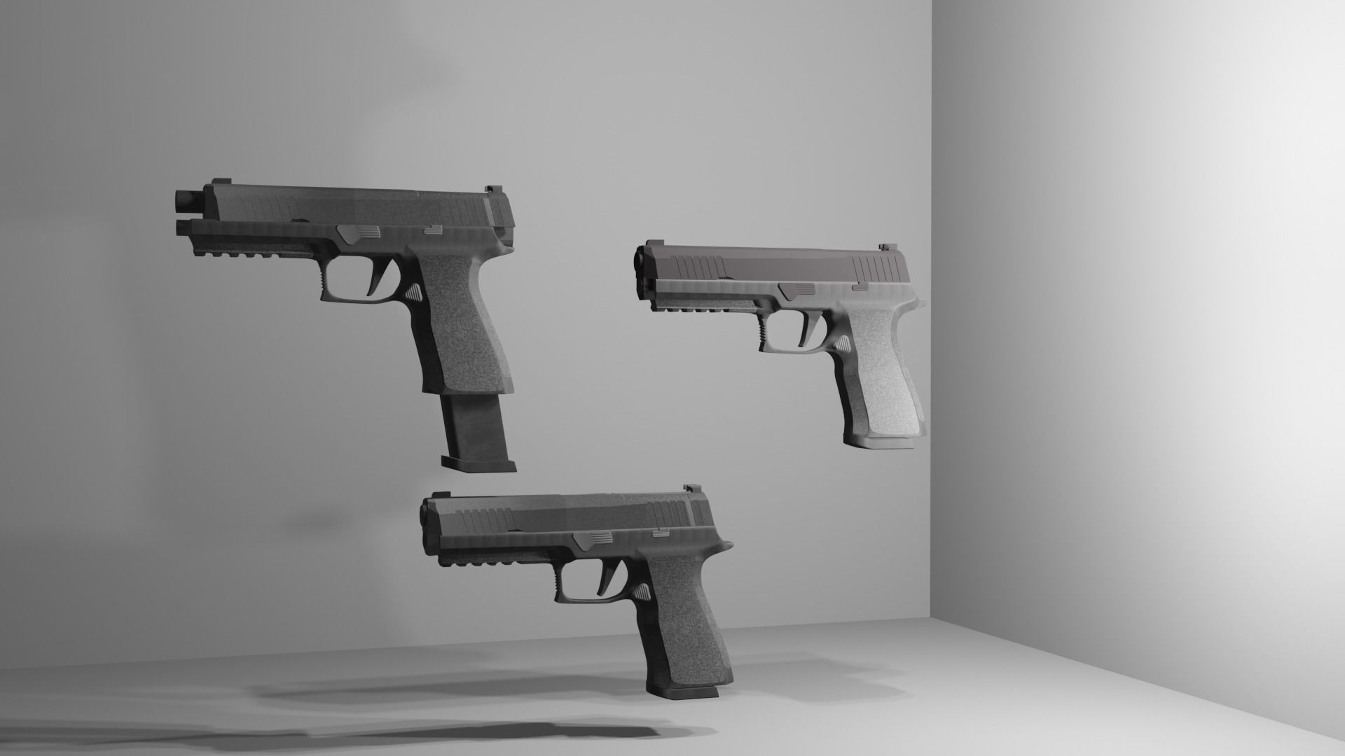 Sig-sauer P320 XTEN Low-poly 3D model_1