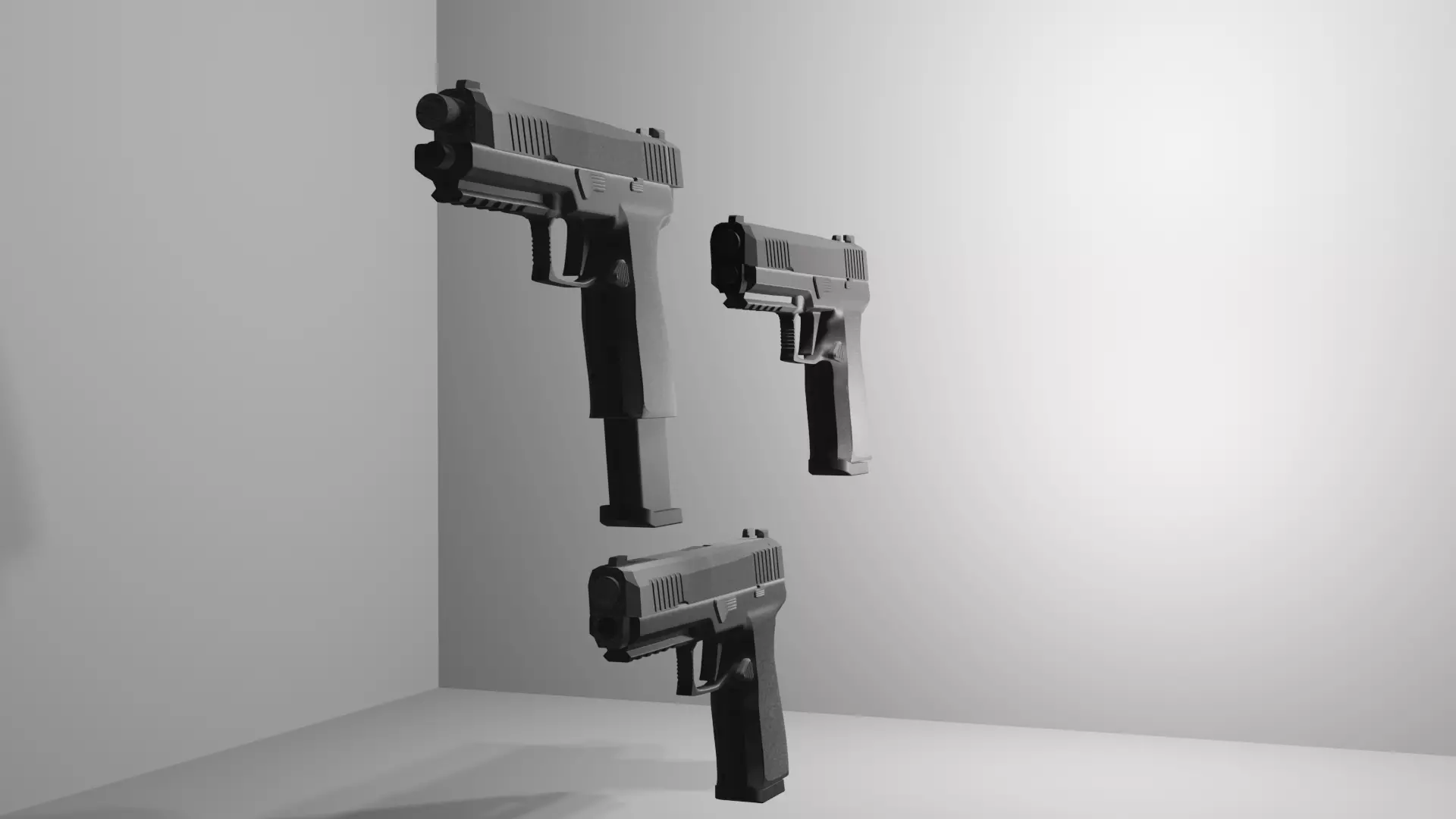 Sig-sauer P320 XTEN Low-poly 3D model_0
