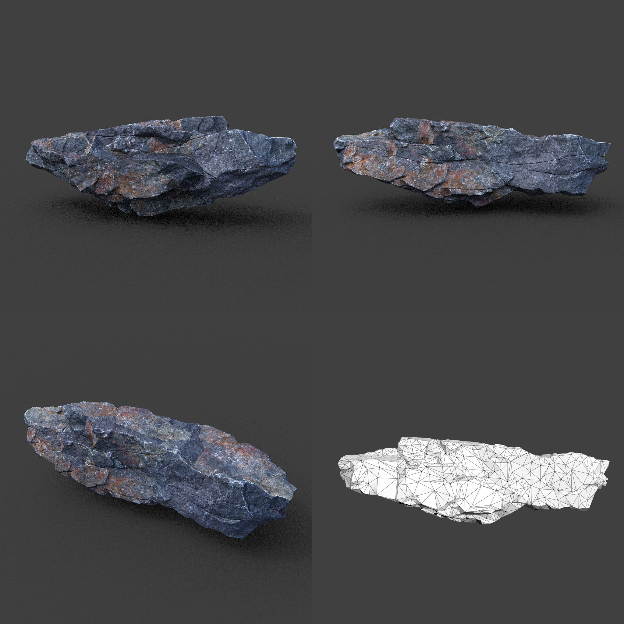 Low poly Ultra HD Sharp Cliff Modular Rock 220405 Low-poly 3D model_10