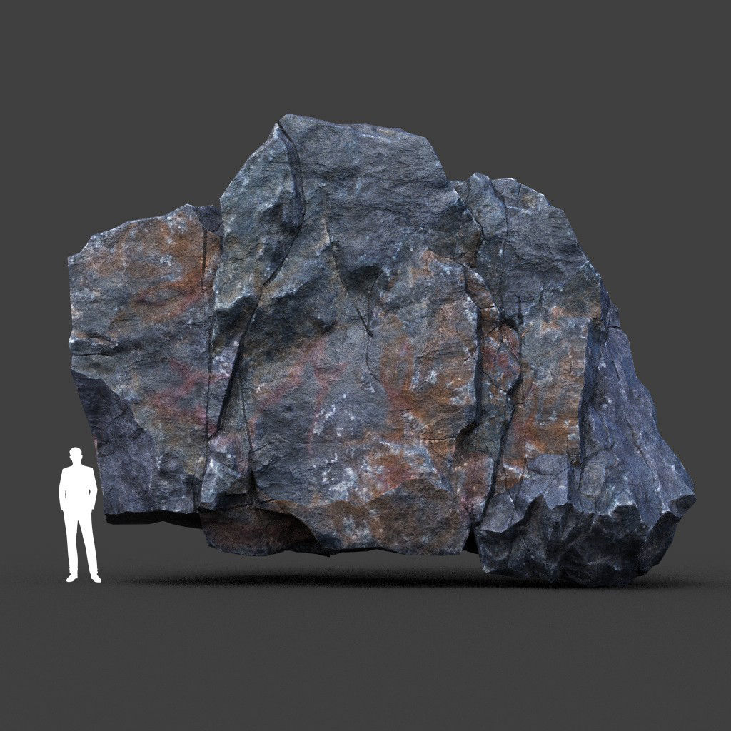Low poly Ultra HD Sharp Cliff Modular Rock 220405 Low-poly 3D model_3