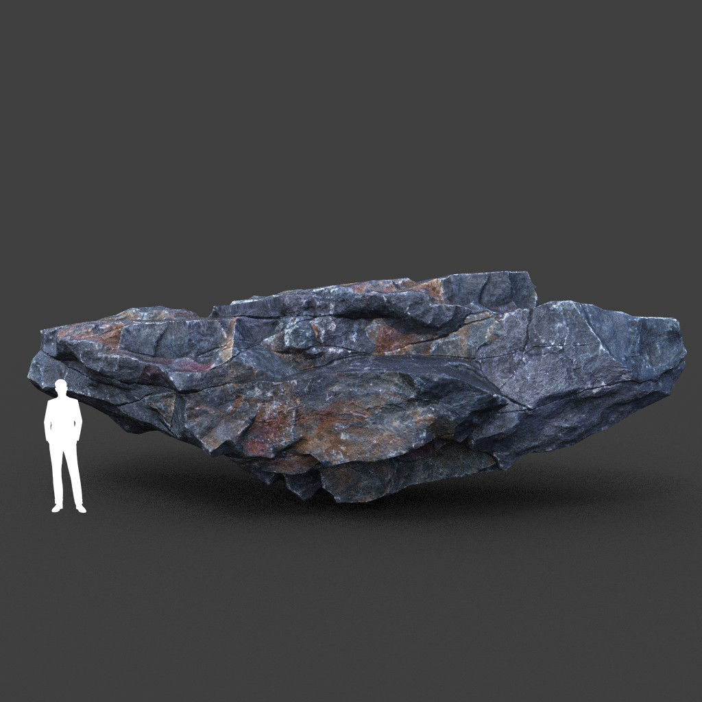 Low poly Ultra HD Sharp Cliff Modular Rock 220405 Low-poly 3D model_9