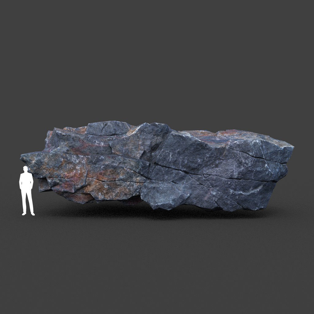 Low poly Ultra HD Sharp Cliff Modular Rock 220405 Low-poly 3D model_11
