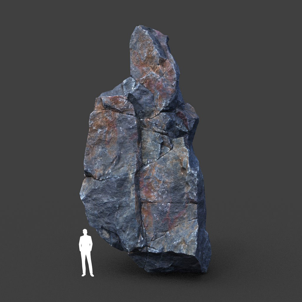 Low poly Ultra HD Sharp Cliff Modular Rock 220405 Low-poly 3D model_1