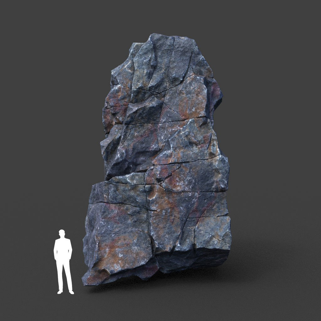 Low poly Ultra HD Sharp Cliff Modular Rock 220405 Low-poly 3D model_13