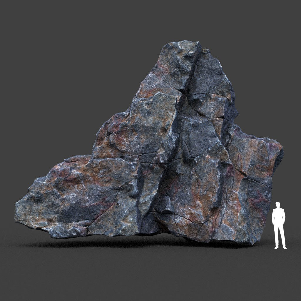Low poly Ultra HD Sharp Cliff Modular Rock 220405 Low-poly 3D model_15