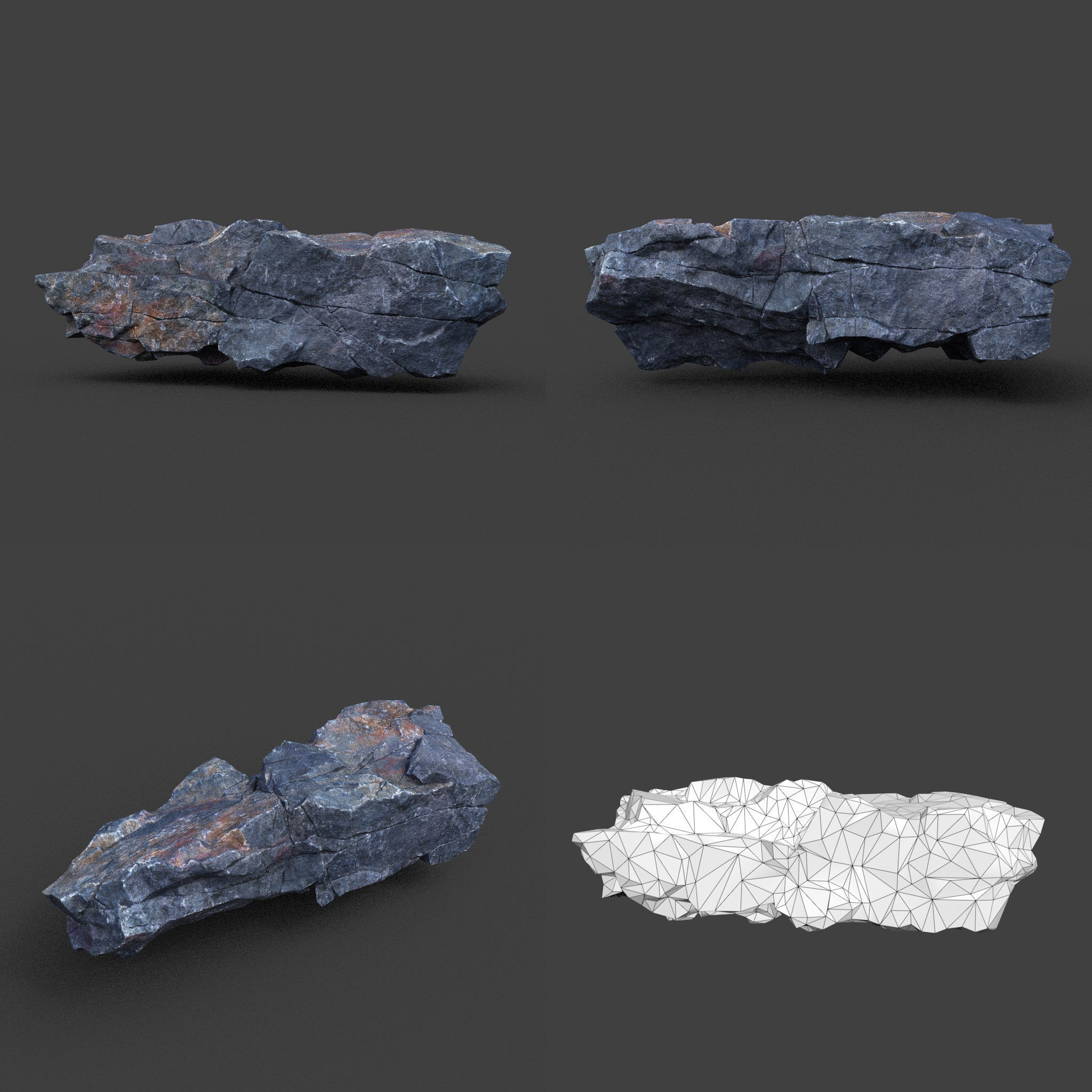 Low poly Ultra HD Sharp Cliff Modular Rock 220405 Low-poly 3D model_12