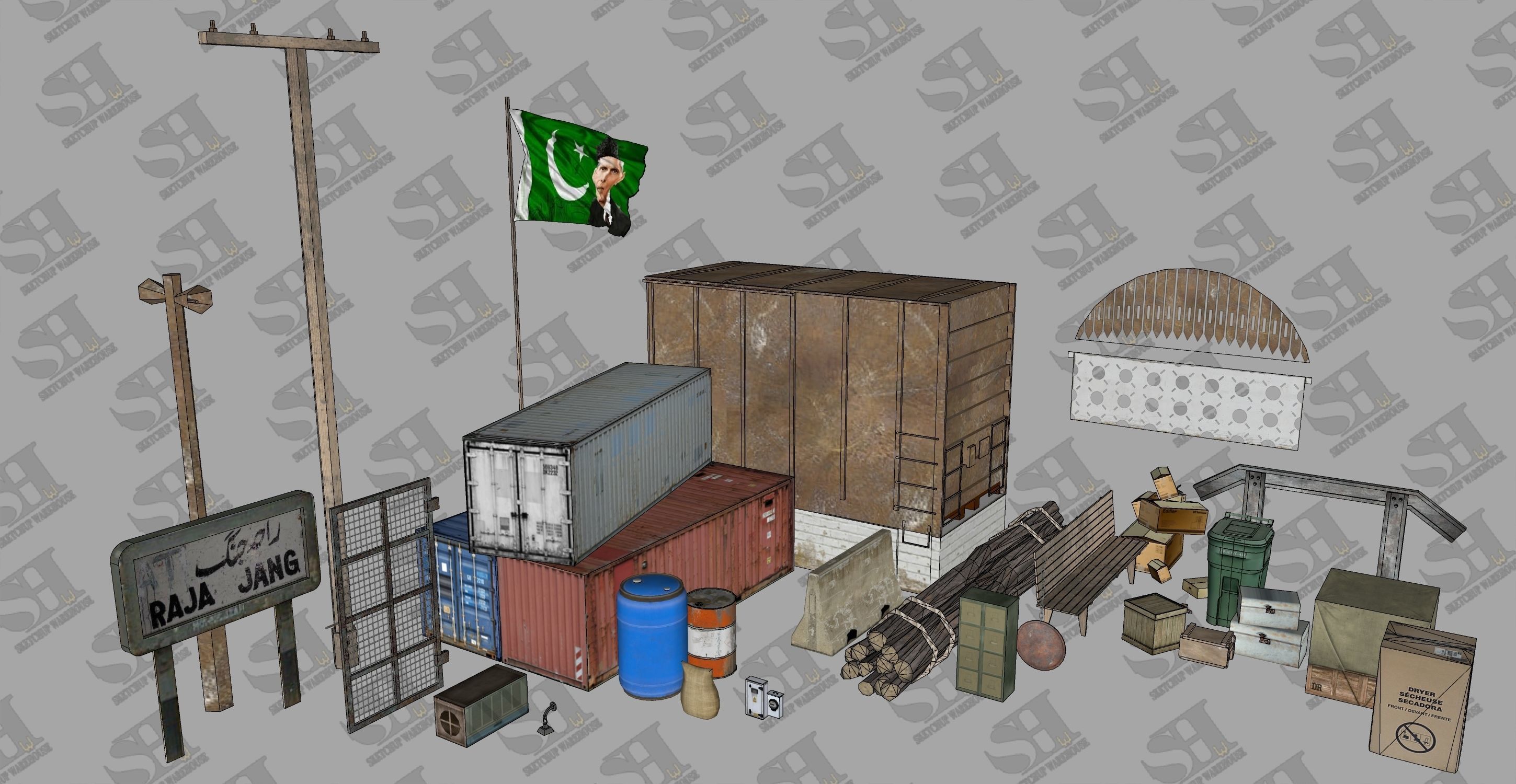 Railway Station Low-poly 3D model_15