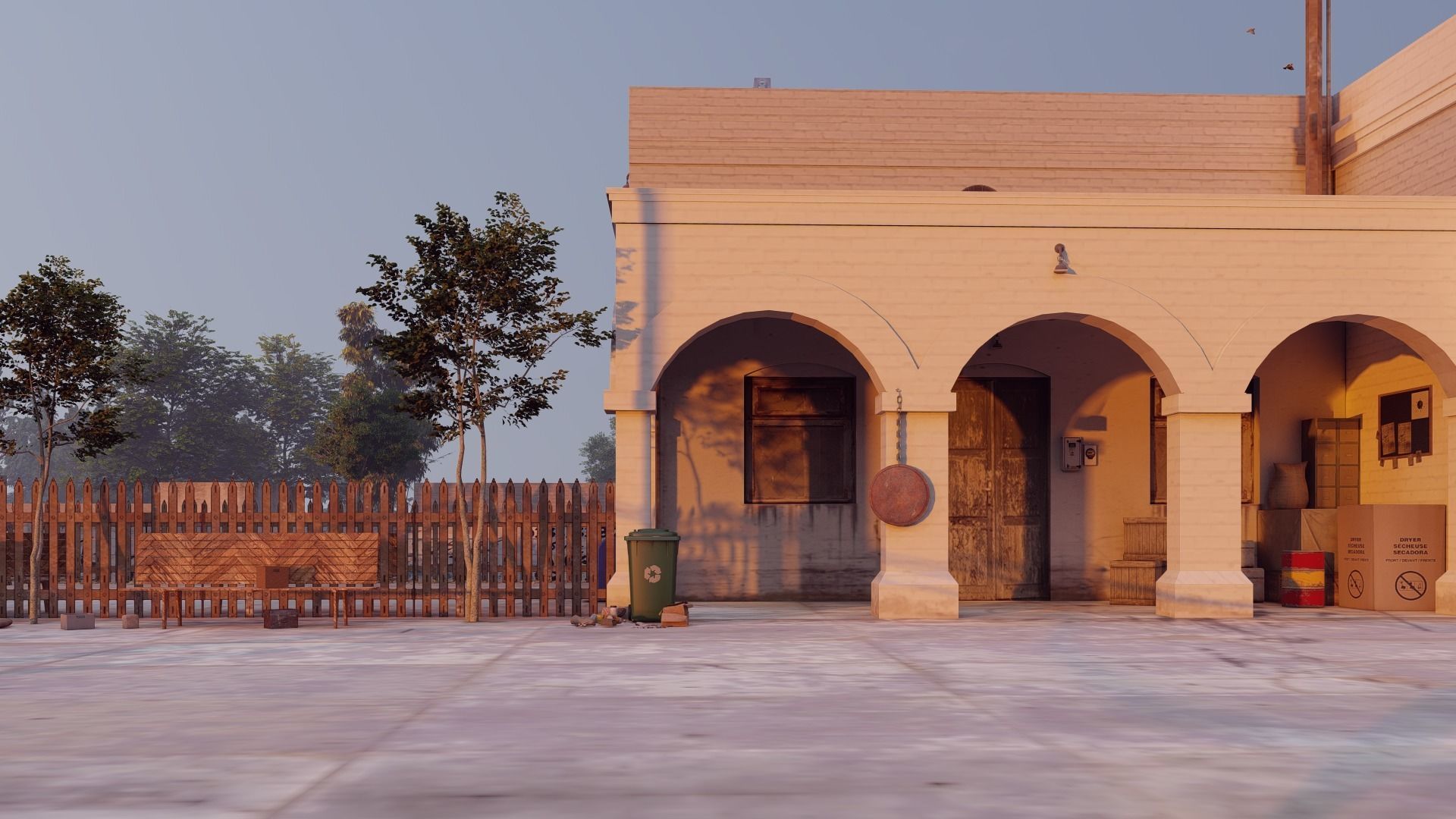 Railway Station Low-poly 3D model_7
