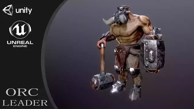 Orc Leader Low-poly 3D model