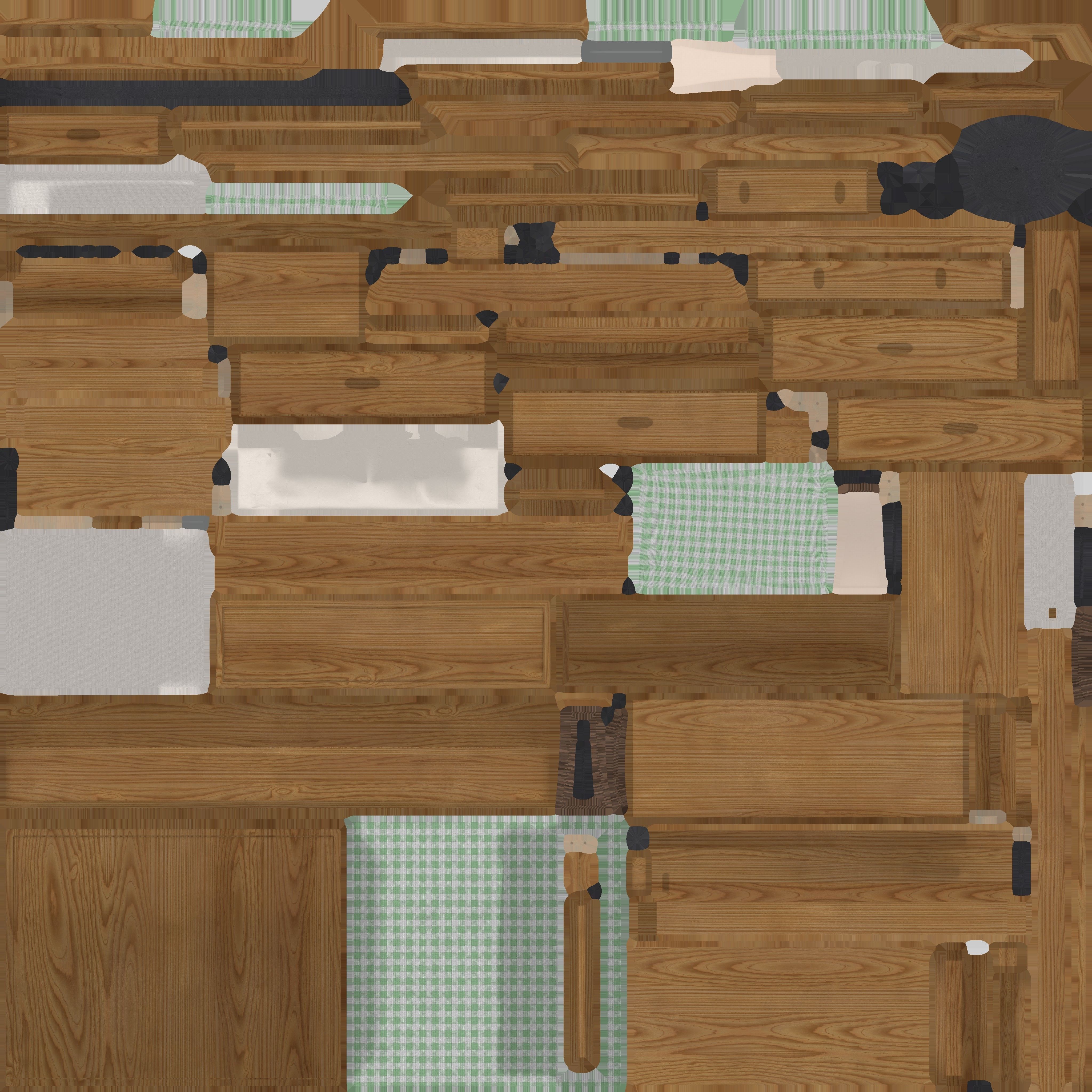 Light Bedroom Set Low-poly 3D model_15