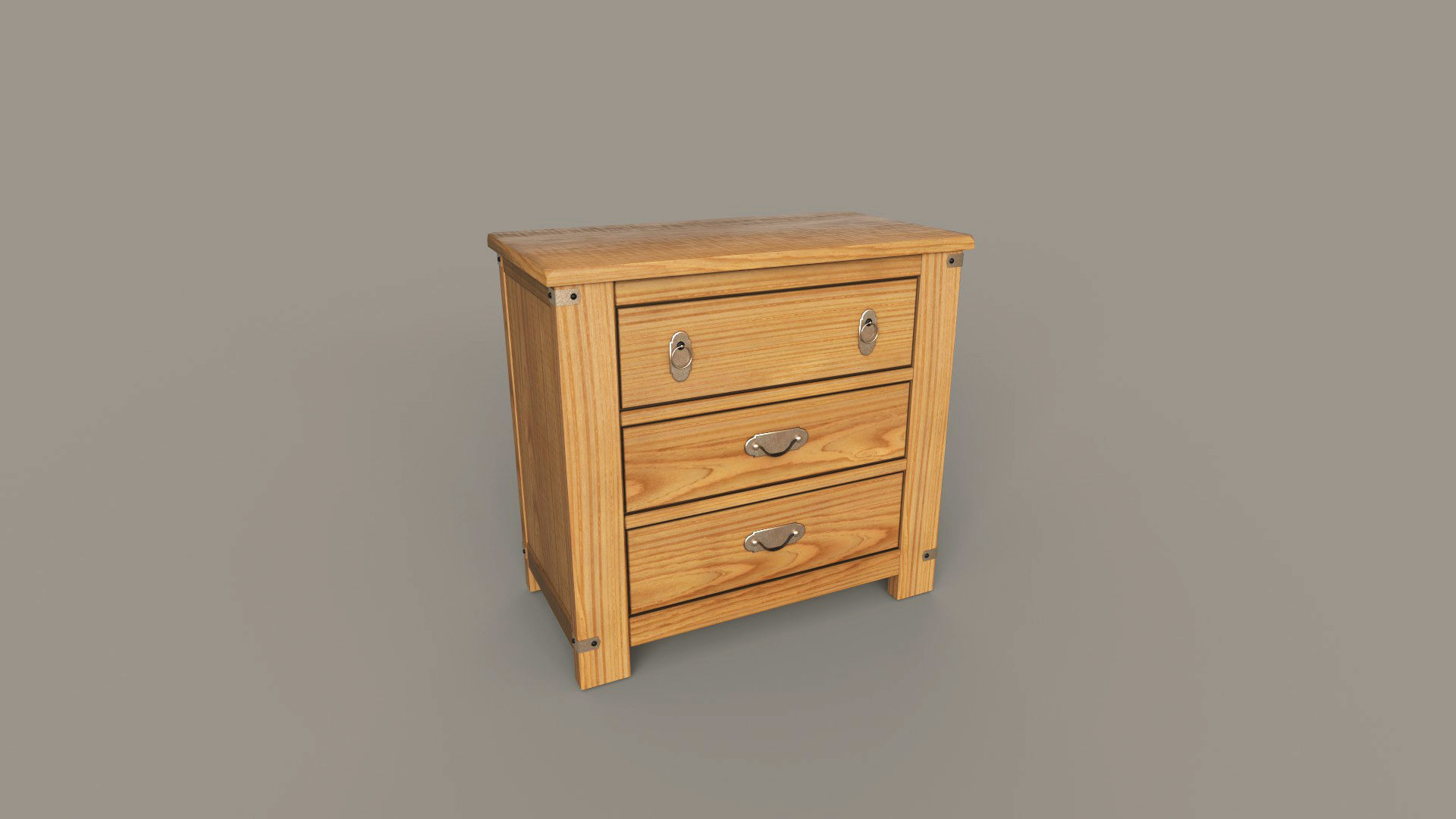 Light Bedroom Set Low-poly 3D model_11