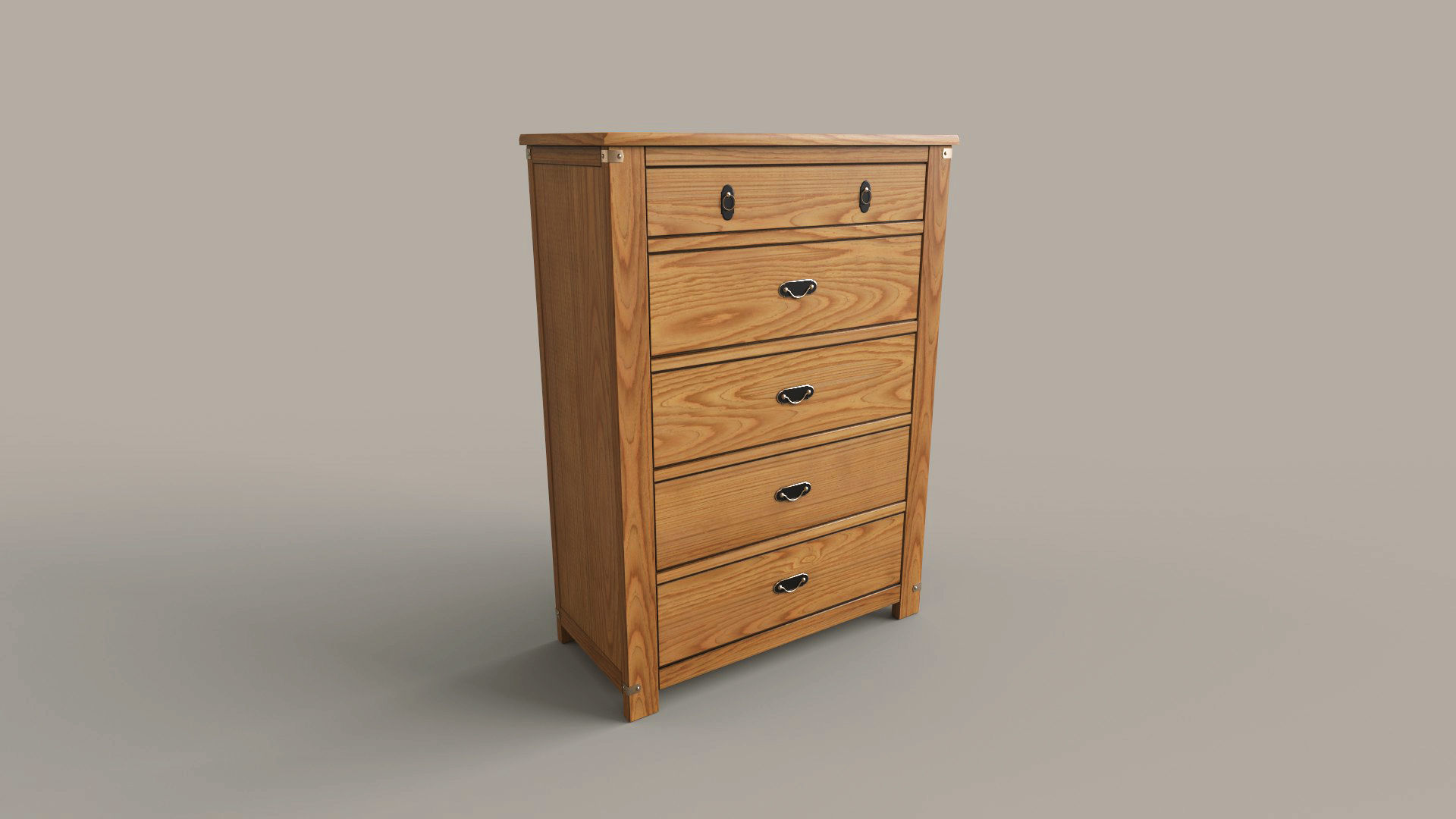 Light Bedroom Set Low-poly 3D model_10