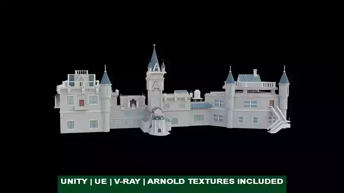 Castle GameReady With PBR Unity Unreal Engine Textures Included Low-poly 3D model