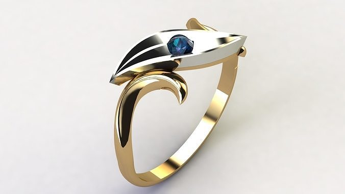 Ring with diamonds und560 3D print model