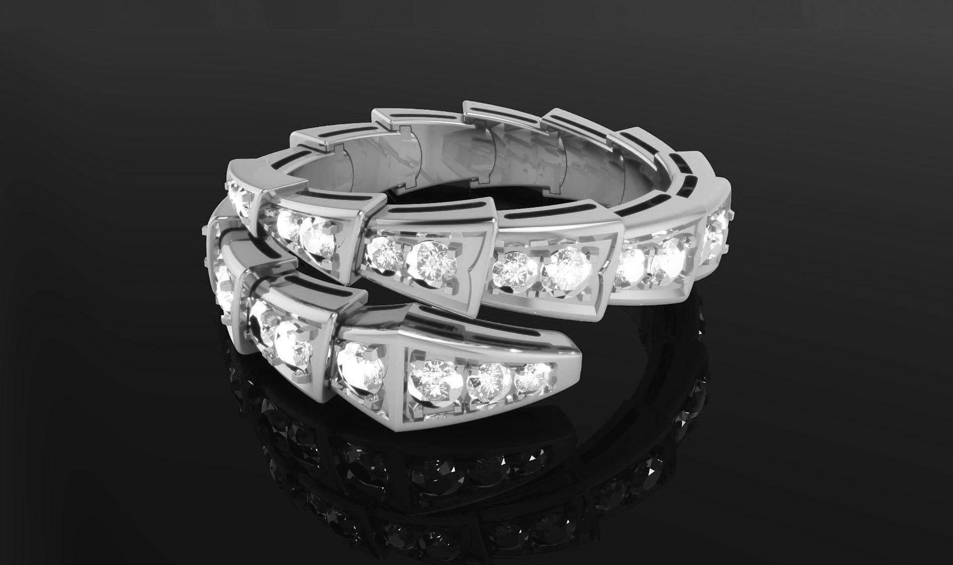 Serpenti Bulgari Ring 3D print model_3