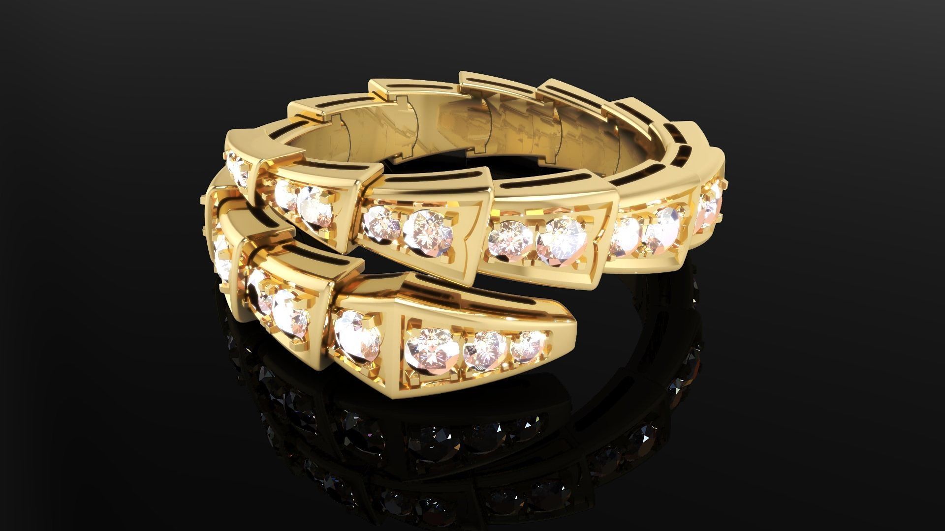 Serpenti Bulgari Ring 3D print model_2