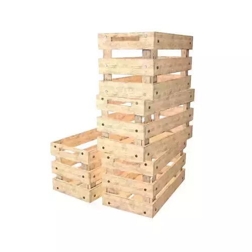 Pile Of Empty Wooden Crates v2 002