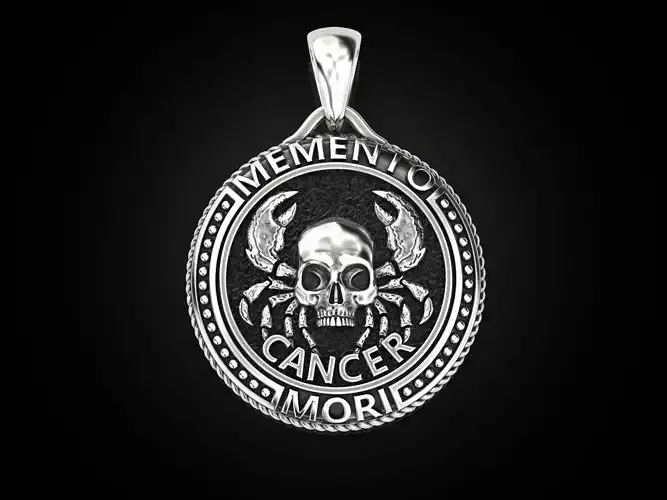 Zodiac skull pendant Cancer 3D print model