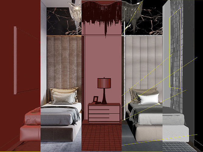 Bedroom interior design 3d scene 3D model | CGTrader